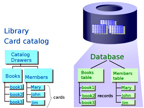 Card catalog vs database